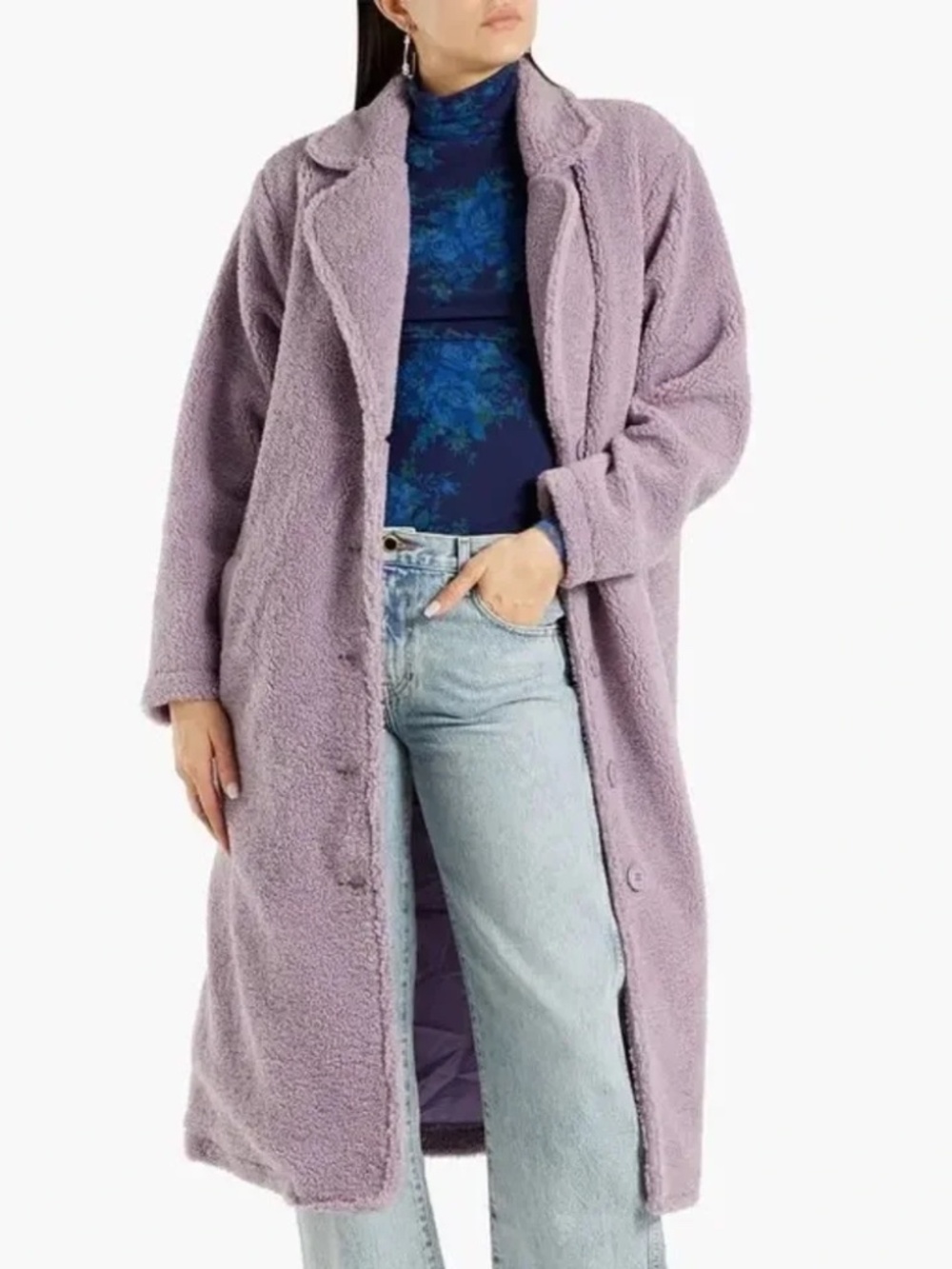 MUUBAA Faux Oversized Shearling Coat UK 8 US 4